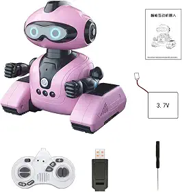 Robôs inteligentes para crianças, brinquedo robô remoto,Robô programável com detecção de gestos de olhos LED - Robô interativo programável com detecção de gestos e música de dança