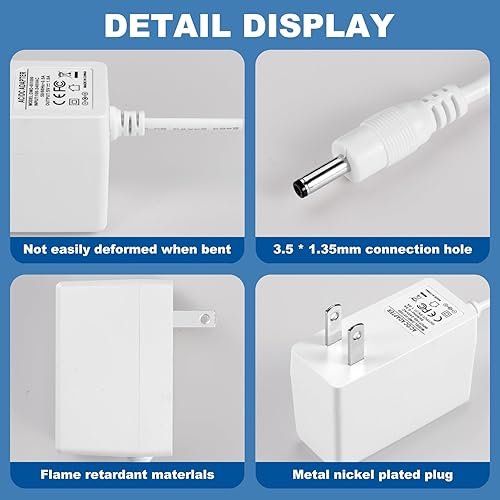 Miniatura 2 de for HellobabyBaby Monitor Charger Replacement Compatible with HelloBaby HB30 HB50 HB66 HB6550 Baby Camera Monitor. Hellobaby Monitor Charger for