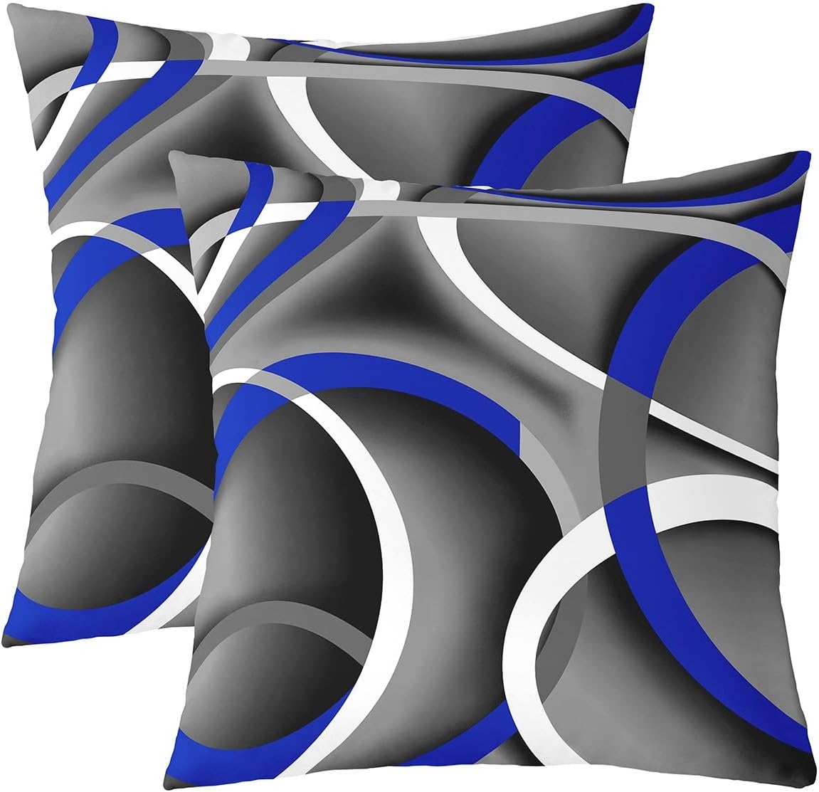 Abstract Circles Pillow Covers Red Black White Geometric Modern Pattern Pillow Cases for Kids Teens Adults Simple Cool Style Soft Cushion Covers for Office Couch Chairs 22x22 Inch Set of 2 Gray