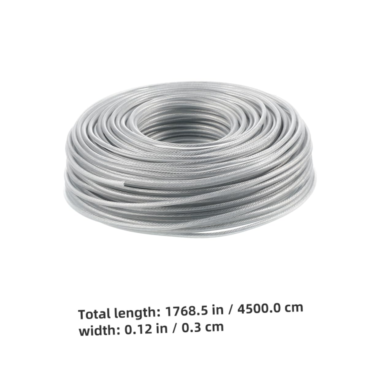 ibasenice Filo da 45m in Filo d'Acciaio Argento per Decespugliatore Resistente all'Usura e Durevole per Rifinitura Bordo Prato e Giardino