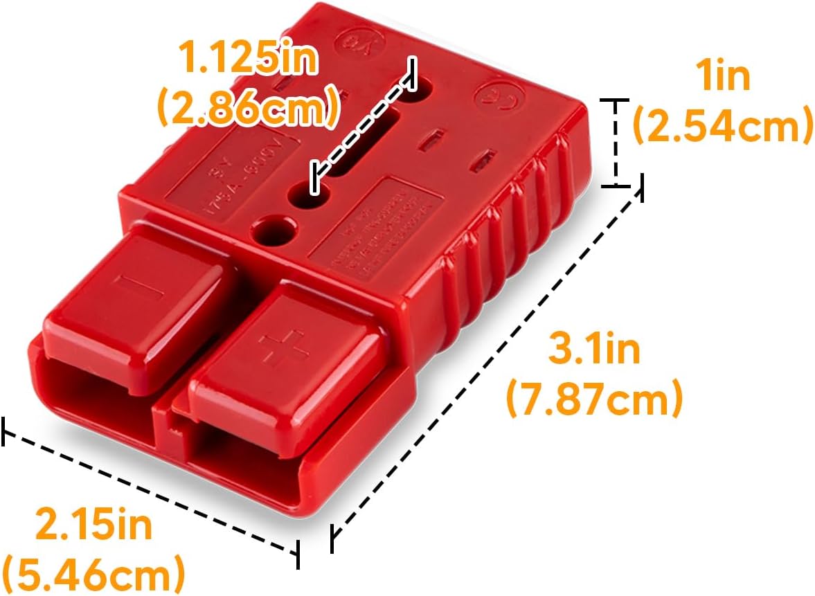 WeiSen 2pcs 1/0 Gauge Cable 175A Battery Quick Connect/Disconnect Electrical Connector Plug & 4pcs 2-4 Gauge Cables Wire Harness Plug Compatible with UTVs, ATVs Winch Trailer