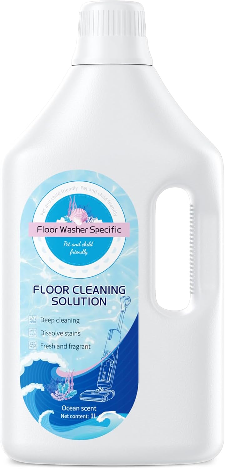 1 L Floor Cleaner Compatible with Tineco/Roborock/Shark/Bissell/Swiffer, Suitable with All Robotic Vacuum Mop and Cordless Wet/Dry Vacuum Mop Cleaner, Multi-Surface Deodorizing & Cleaning Solution