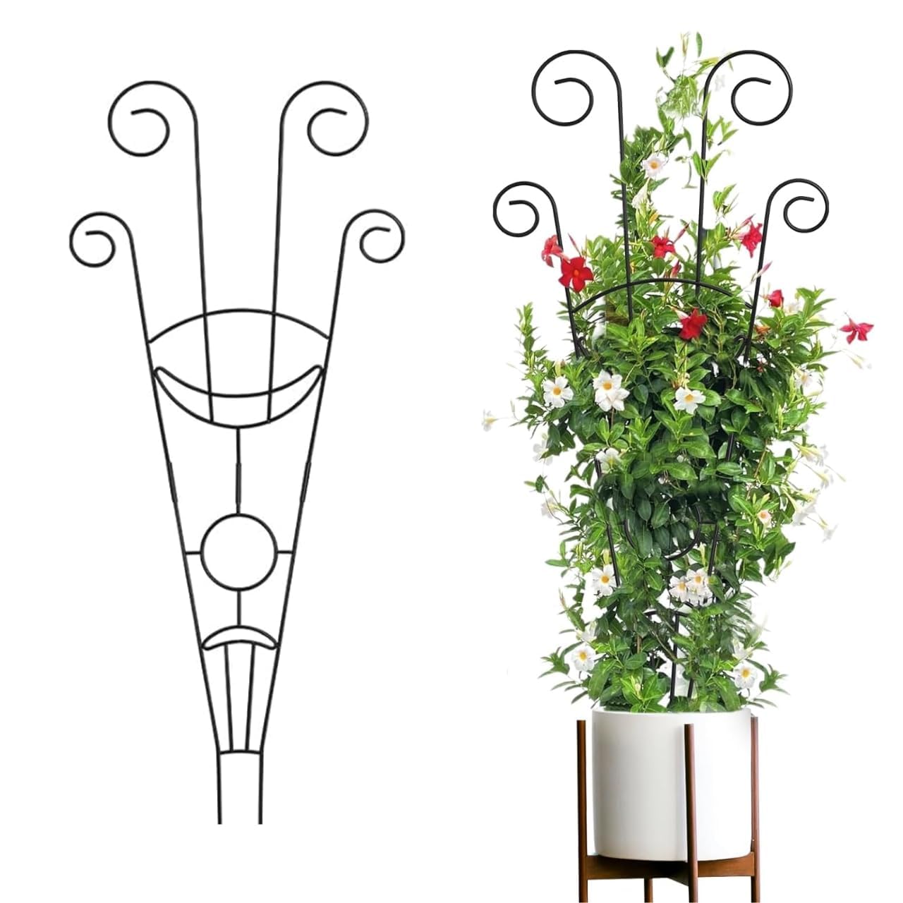 sAtimE 32 Inch Metal Trellis for Adjustable Climbing Plants | Decorative Flower & Vine Support | Different Pattern Iron Plant Trellis for Amaryllis, Orchid, Lily, Rose & Outdoor Garden Décor (1 Pack)-image-45