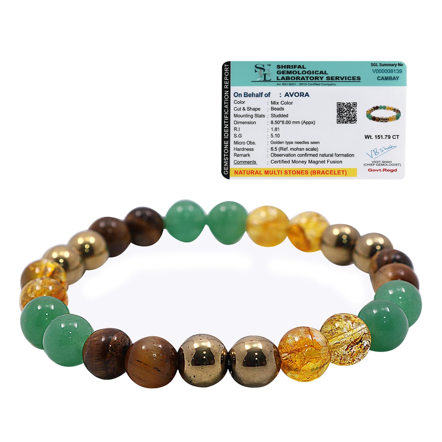 AVORA Money Magnet Fusion Bracelet for Men & Women | Natural Pyrite, Tiger Eye, Citrine & Aventurine Crystal Beads | Certi... - Review, Price and Buying Guide
