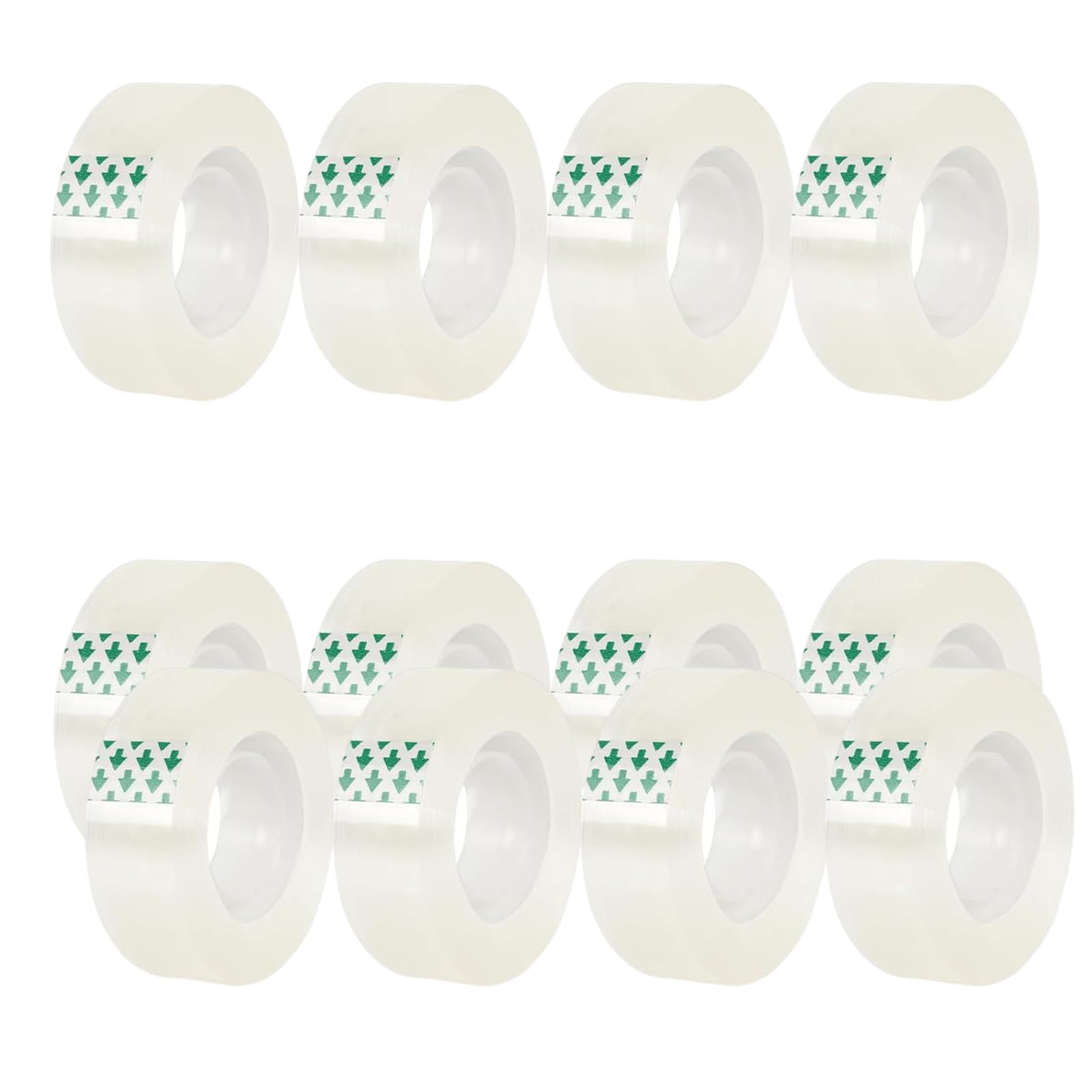 Jazuaiao 12 Rolls Clear Tape Refills for Dispenser Easy Tear by Hands Tape Refills for Wrapping School and Home Supplies Clear Rolls for Dispenser
