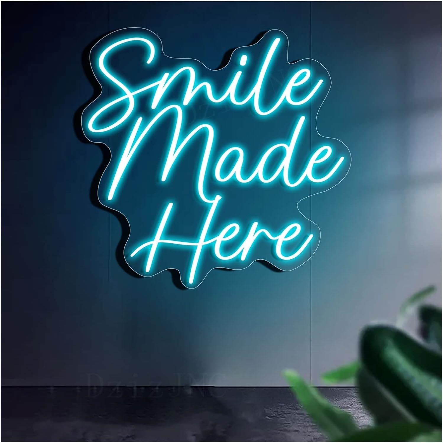 WaiDXn LED Sign Light Handmade Neon Sign For Bar Decoration Home Room Shop Wall Decoration (colour: Ice Blue, Size: 56x56cm (22x22in))