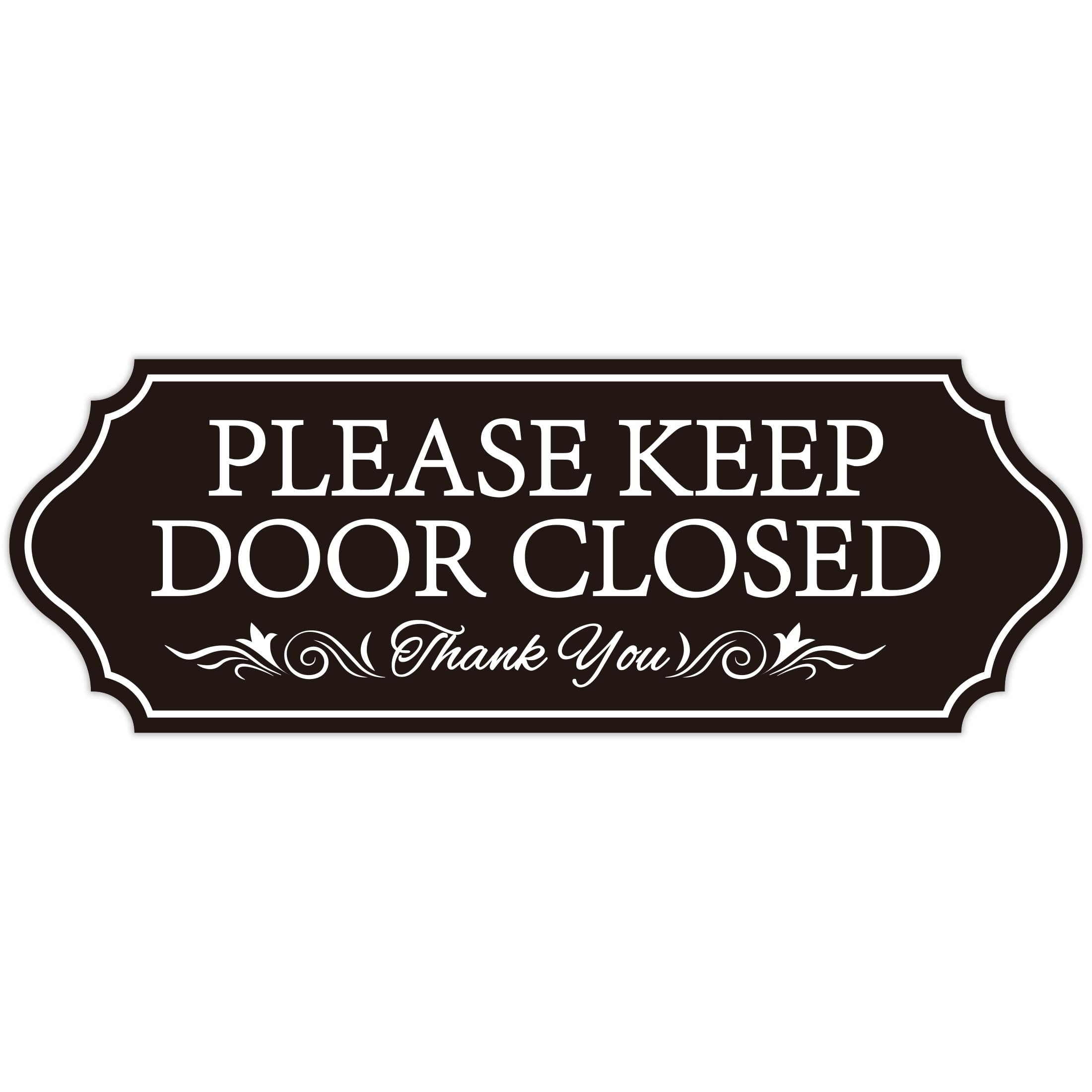 Please Keep Door Closed Sign for House, Self-Adhesive Waterproof Please Close Door Sign Sticker, Indoor/Outdoor Use for Workplace,Store,Cafe, Restaurant and Shop(Black Gold)