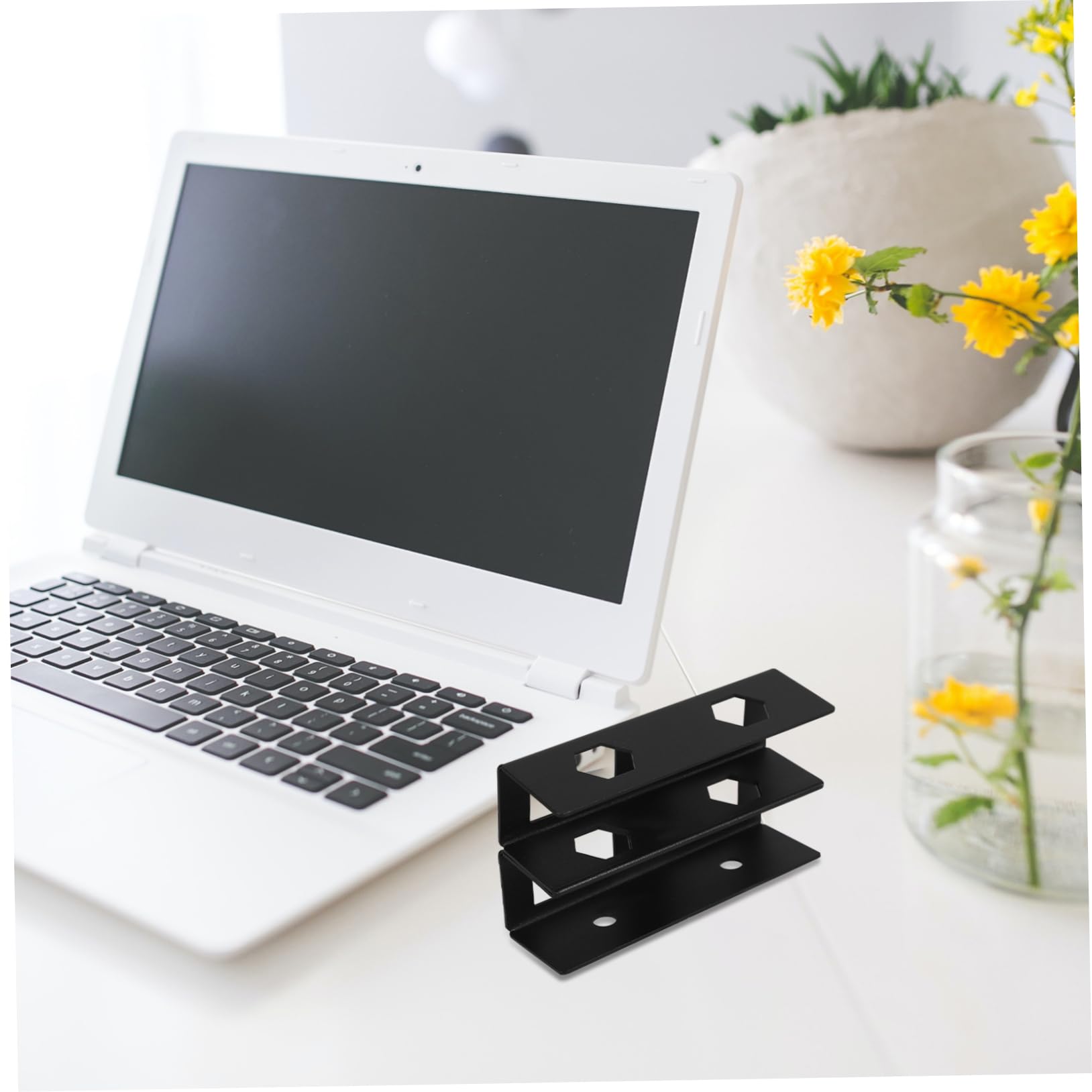 ARTIBETTER 3 Juegos Soporte para portátil Debajo del Escritorio Titular de la computadora portátil Tubo de Subida Soportes para portátiles Soporte para Laptop Caucho Black