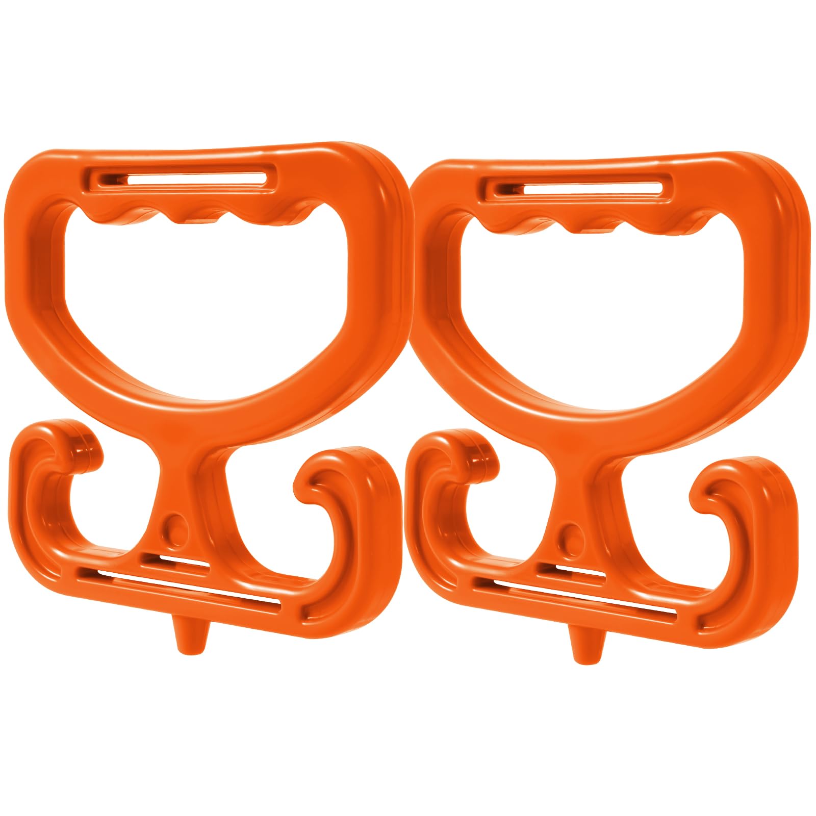 2-Pack Grocery Bag Carrier, Heavy Duty Grocery Bag Holder, Each Holds Up to 100lbs – Comfortable Grip for Carrying Shopping Bags, Grocery Bags, Buckets &amp; More (Orange)