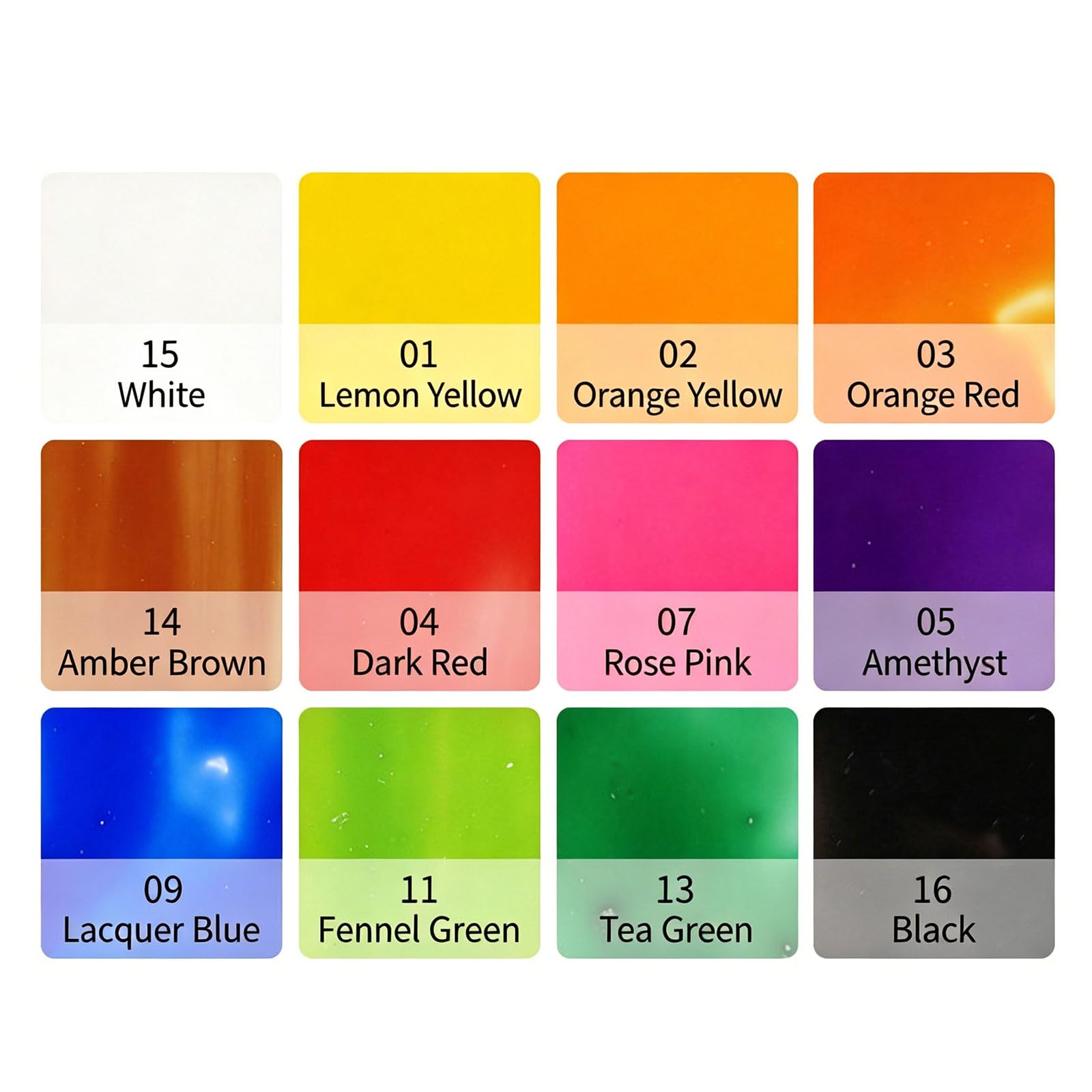 In dunkler Glasfarbe, Keramikfarbe mit 20-ml Flaschen, 12 colors