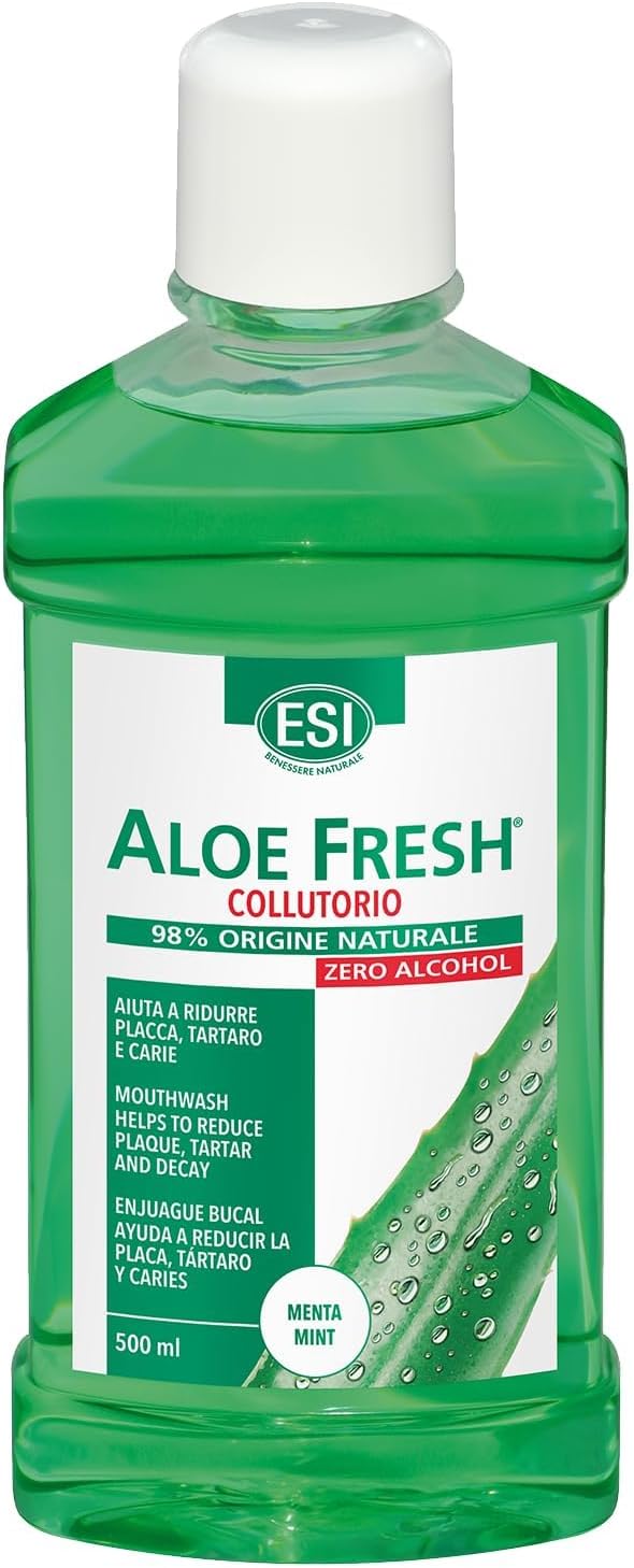 ESI Aloe Vera Alcohol Free Mouthwash | Antibacterial | Protects Gums And Prevents Tooth Decay | 500Ml