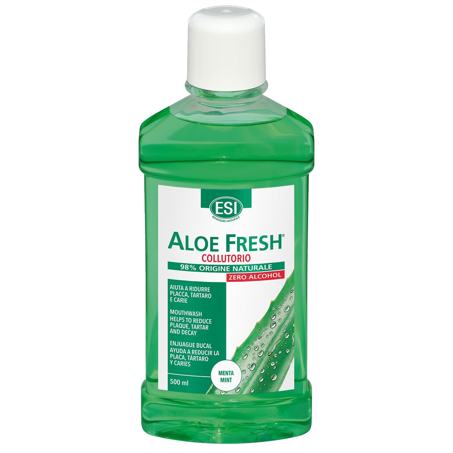 ESI Aloe Vera Alcohol Free Mouthwash | Antibacterial | Protects Gums And Prevents Tooth Decay | 500Ml