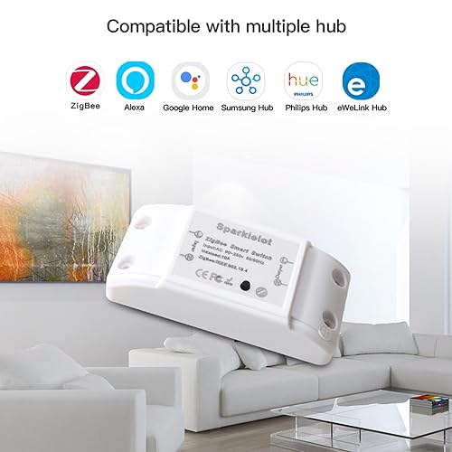 Miniatura 4 de 2 unids Zig bee DIY Smart Switch Interruptor inteligente WiFi Interruptor de luz inalámbrico Módulo de relé compatible con Tienda Alexa Google Home