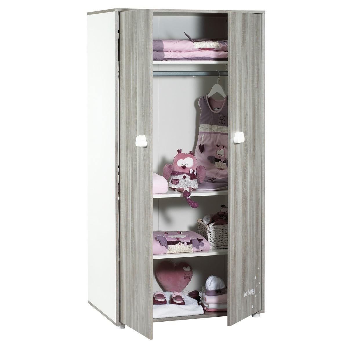 BABY PRICE Armoire 2 Portes 168x85x57cm en Bois