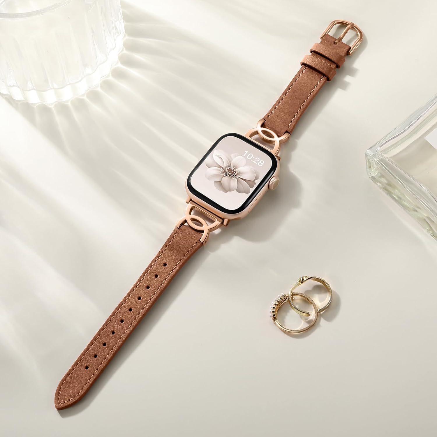 DaQin Slim Leather Band Compatible with Apple Watch Bands for Women 40mm 38mm 41mm 42mm 44mm 45mm 46mm, Top Grain Leather Band with DC-shaped Buckle for iWatch Band Series 11 10 9 8 7 6 5 4 3 2 1 SE - Image 8