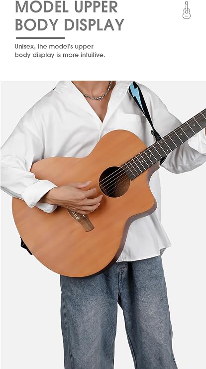 Ballad Guitar Strap, Lightning Pattern Instrument Guitar Straps, Electric Guitar Strap, Acoustic Guitar Strap