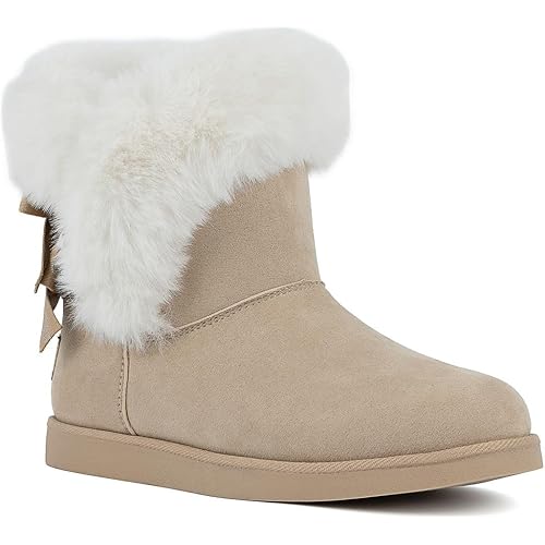 Juicy Couture Women's Slip On Winter Snow Boots Warm & Insulated Fur Lining Comfortable Fashion Booties
