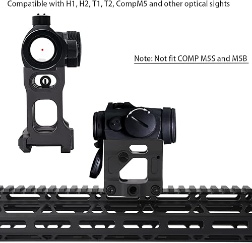Miniatura 9 de Fineonly Red Dot Riser Mount Riser Riser Picatinny Riser Mount Riser Mount 2 pulgadas de altura para T1 T2 vista óptica