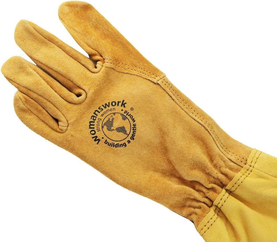 Womanswork Rose Gauntlet Leather Garden Gloves – Made in the USA