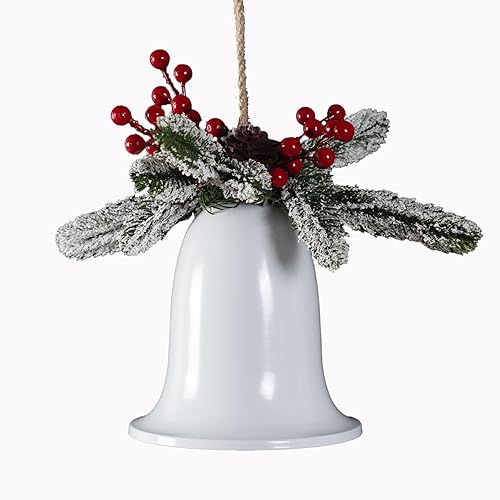 2 adornos de cascabel de Navidad en rojo, blanco y verde, colgante de campanas de árbol de Navidad, suministros de fiesta de Navidad para decoración