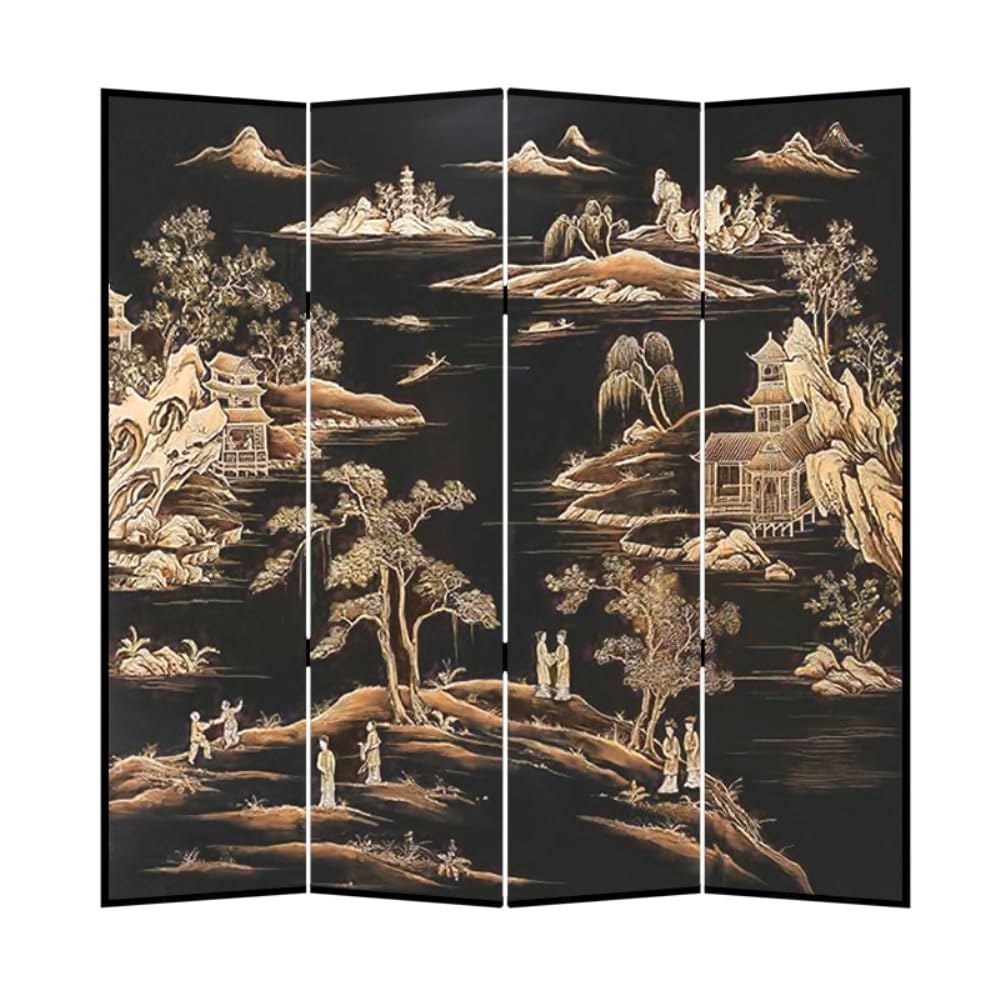 Privacy Screen Floor-standing Screen Partition For Living Room Entrance Movable Shielding Decorative Retro Chinese Folding Room Divider