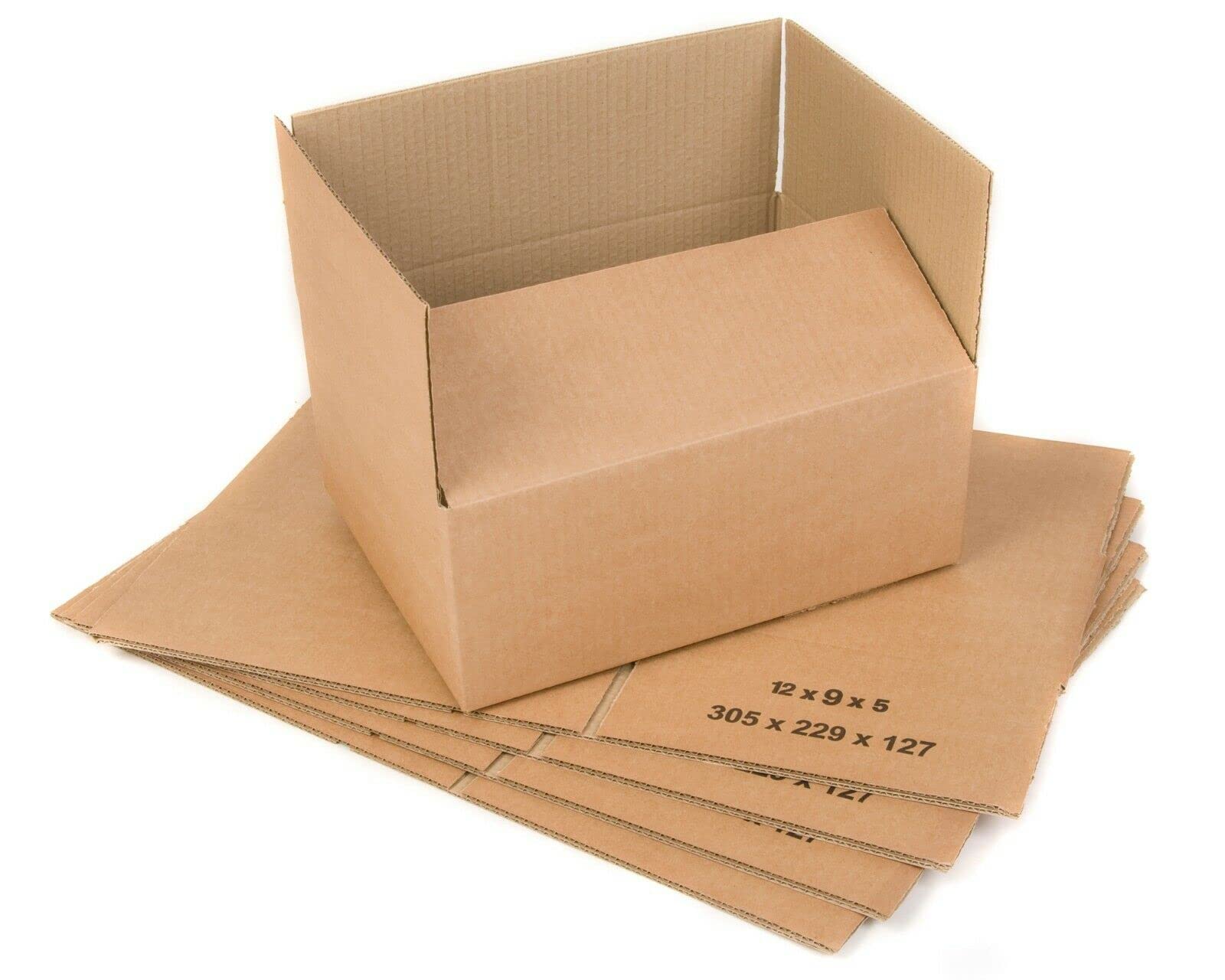 Cardboard Boxes Single Wall - 12" x 9" x 5" 305mm x 229mm x 127mm - Pack of 50