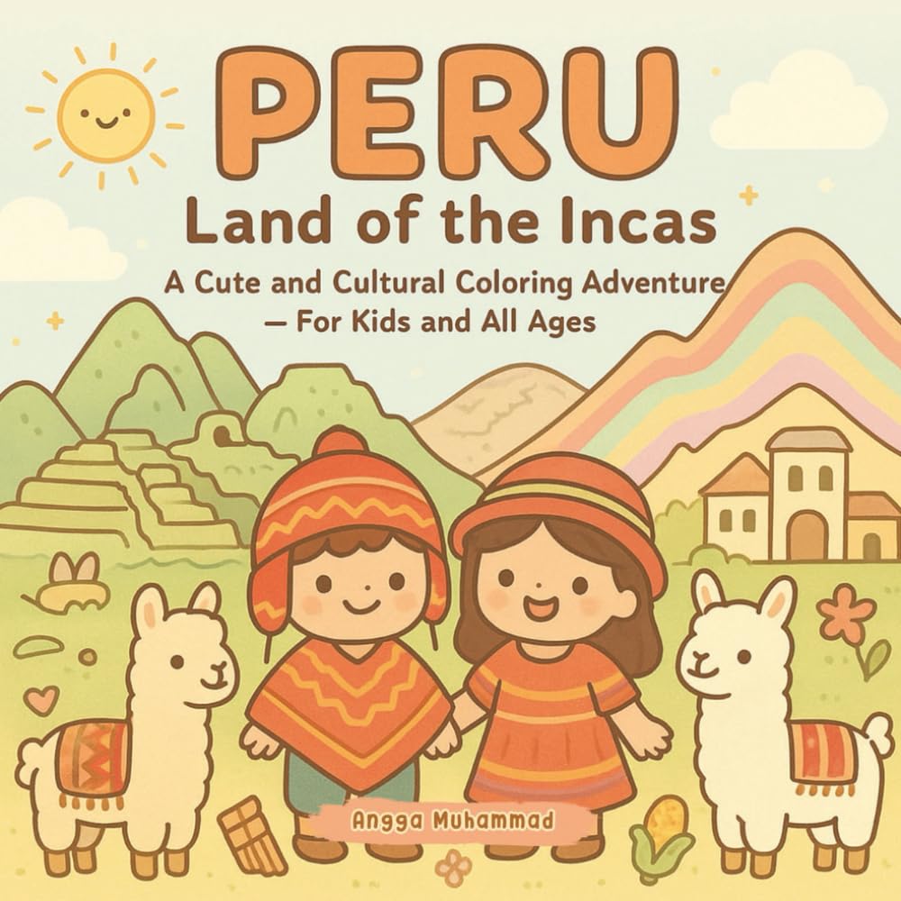 Peru Land of the Incas: A Cute and Cultural Coloring Adventure Through Ancient Inca Ruins, Andean Mountains, Colorful Festivals, and Peruvian Wildlife — For Kids and All Ages