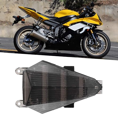 Miniatura 5 de Yamaha R6 - Luz trasera LED para motocicleta, luz trasera ABS + luz trasera LED con lente ahumada de repuesto para YAMAHA YZF-R6 2006-2016