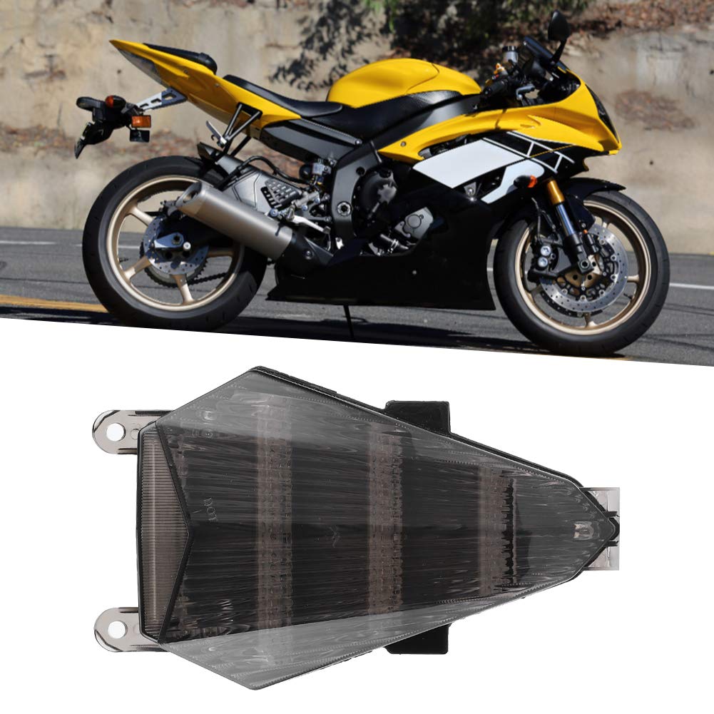KIMISS Fanale Posteriore a LED Fanale Posteriore a LED per Moto con Indicatori di Direzione Lente Fumosa Adatta per YZF R6 dal 2006 al 2016