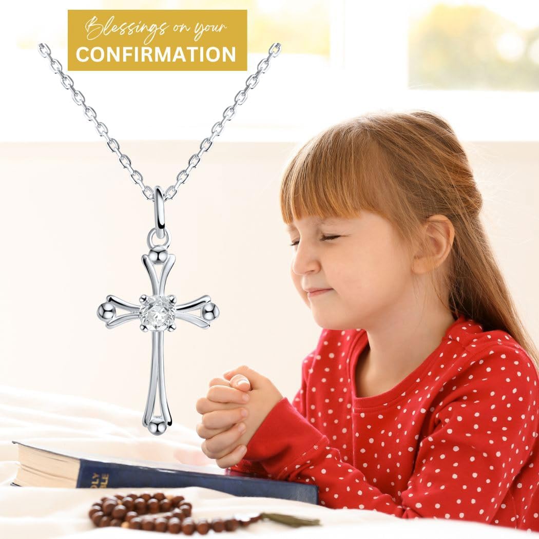LUV AND GRATITUDE Confirmation Gifts for Teen Girls - Confirmation Gifts for Girls, Confirmation Decorations, Confirmation Gifts, Confirmation Cross Necklace with Meaningful Message, Luxury Packaging