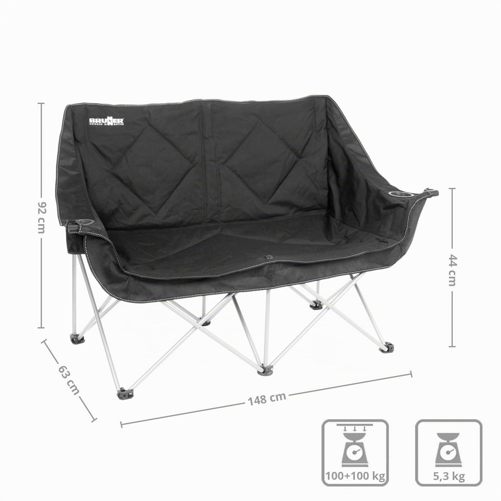 BRUNNER Faltsofa Action Sofa, Schwarz
