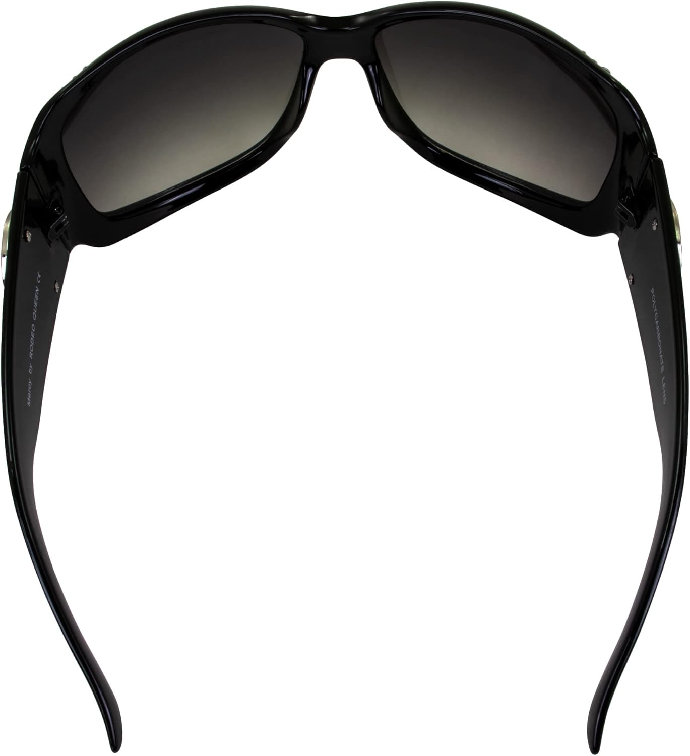 Rodeo Queen Mercy Women’s Fashion Sunglasses Black Frame w/Bling Rhinestones & Smoke Gradient Lens - Image 4