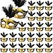 24 Pieces Mini Masks Masquerade Mini Mask Small Masquerade Mask Cake Toppers Decorative Mini Mask Mardi Gras Party Decor (Black)