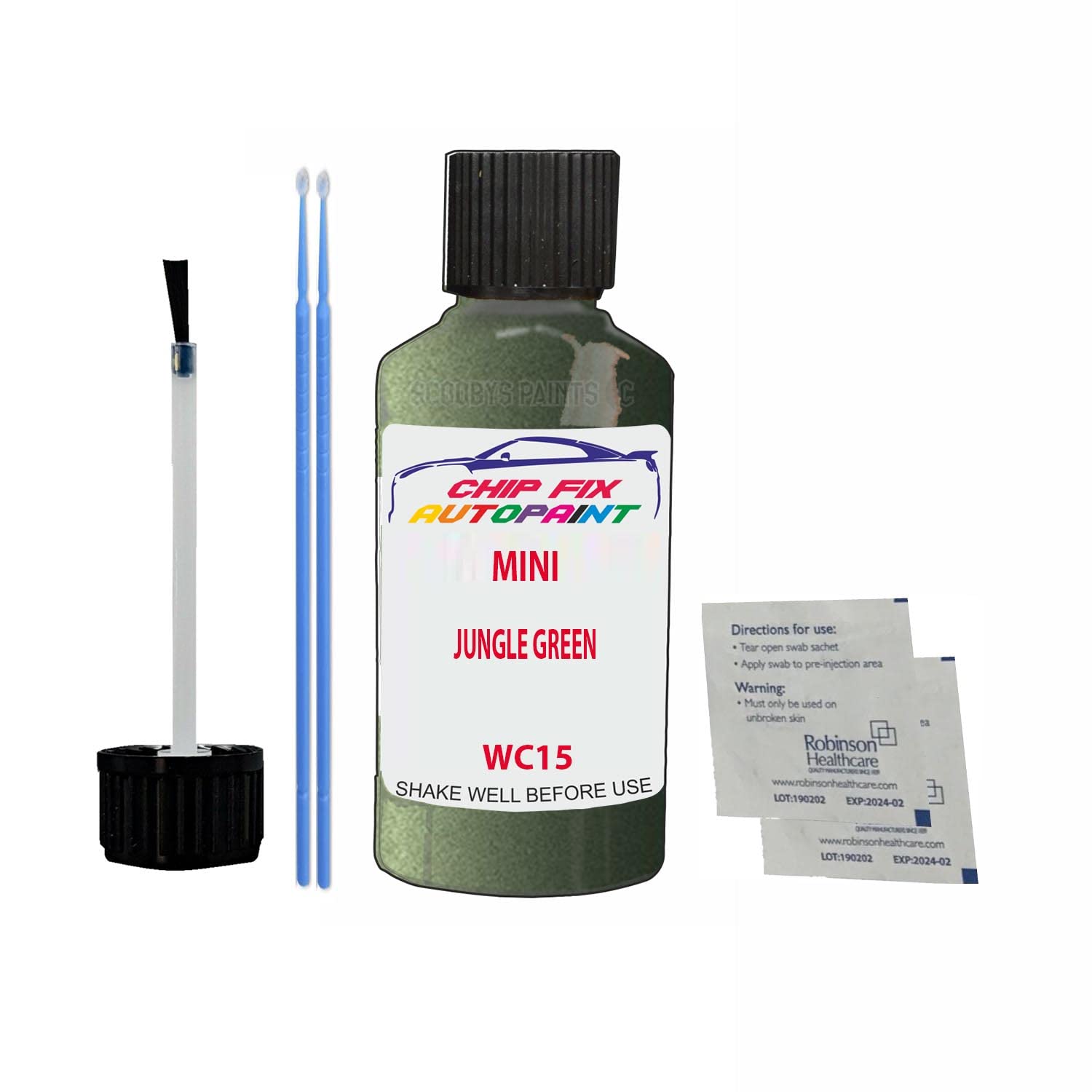 Scoobys Paints Back In The Mix Jungle Green Touch Up Paint For Mini Cooper Countryman Wc15 2013-2018 30Ml Bottle Brush Scratch Stone Chip Repair Pen