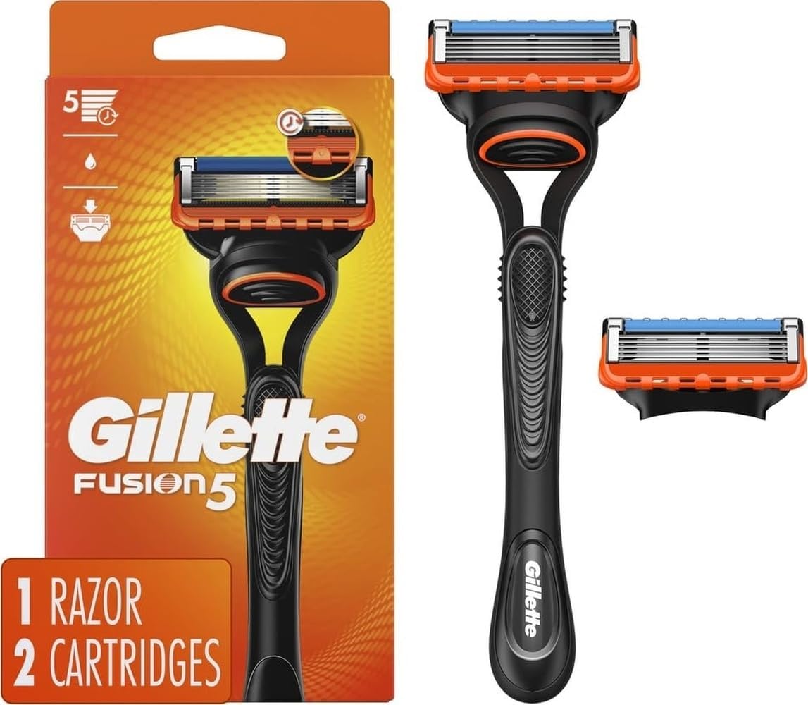 Gillette Fusion5 Razor for Men, Handle + 2 Razor Blade Refills