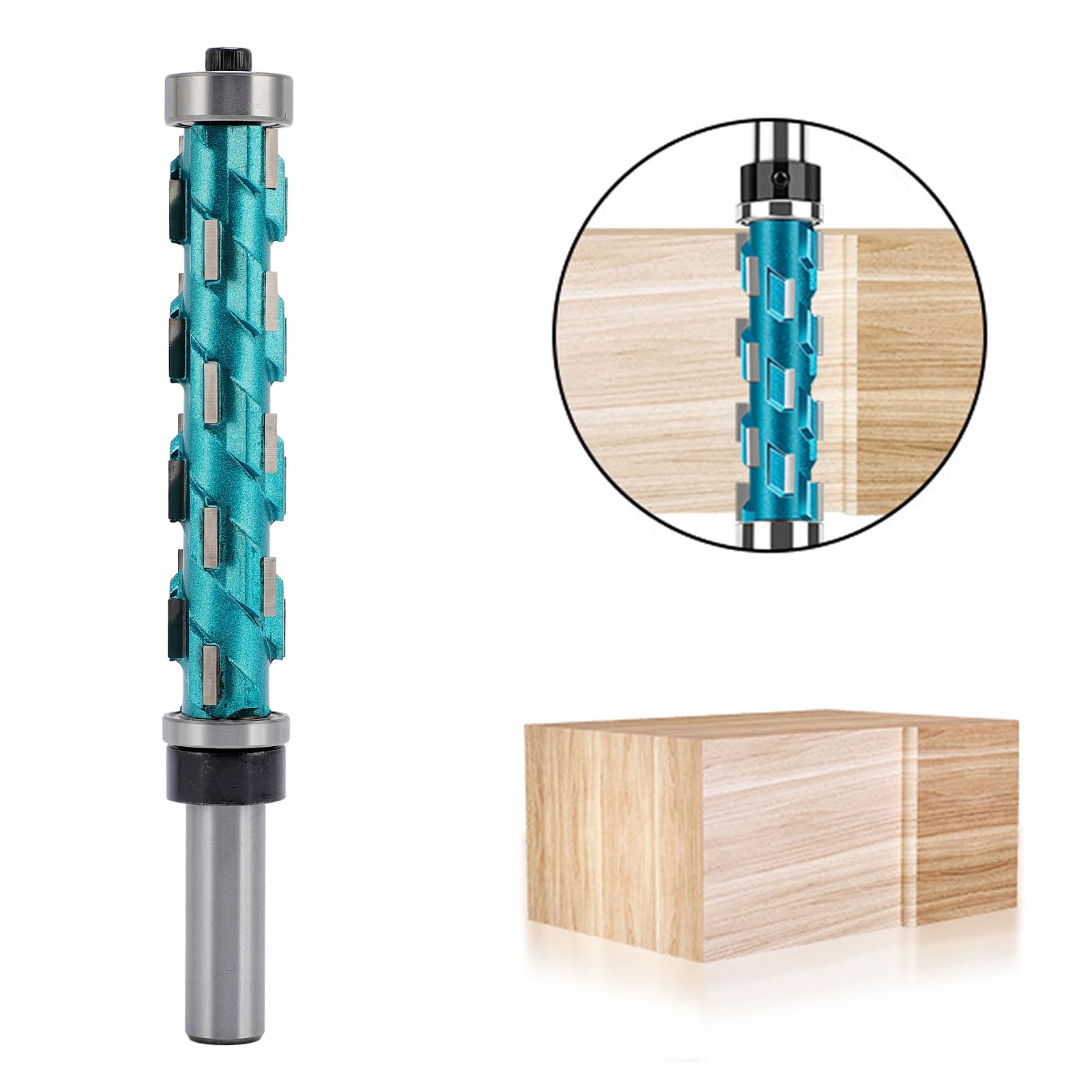 Kadimendium 12-mm-Schaft-Doppellager-Spiraltrimmfräser, Hartmetall-Bündigfräser für die Holzbearbeitung, Effizientes Schneidwerkzeug für Bastler und Profis