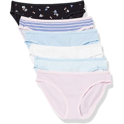 Amazon Essentials Women's Cotton Spandex Bikini Brief Underwear (Available in Plus Size)
