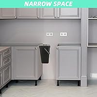 Vista 6 de Hanging Trash Can with Lid, 3.2 Gallon Kitchen Hanging Garbage Can with Lid, Wall-Mounted Garbage Can for Cabinet, Under Sink, Bathroom, Bedroom