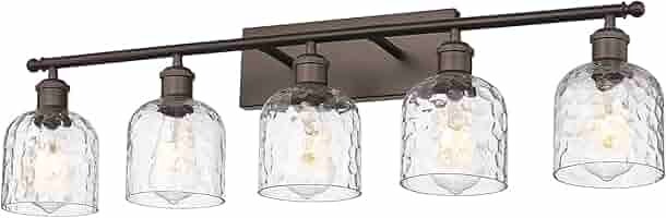zeyu 35 Inch Farmhouse Bathroom Lighting Fixture, 5-Light