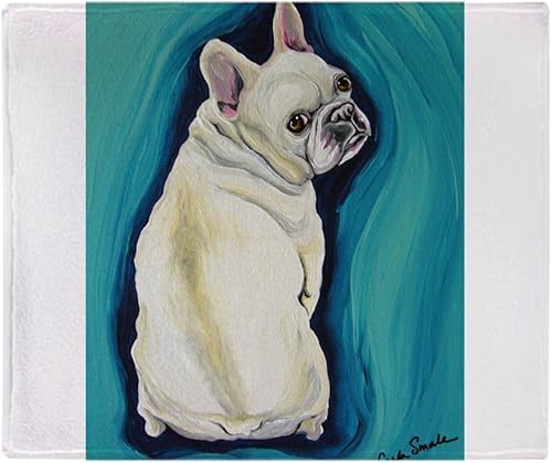 CafePress Manta de bulldog francés blanco, manta de felpa súper suave, 60 x 50 pulgadas disponible en Yaxa Peru