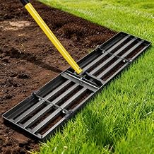 Joyhalo Lawn Leveling Rake, 48 Inch Yard Lawn Leveling for Soil with 78" Adjustable Steel Handle, Heavy Duty Effort Saving Landscape Lawn Leveler for Yard Garden Golf Course Soil Sand Dirt Grass