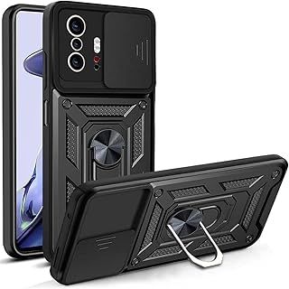 Xiaomi 11T / Xiaomi 11T Pro Shockproof Case Cover with Camera Protection and Built-in Stand Holder Shockproof Case for Xiaomi 11T / 11T Pro by Grabby (Xiaomi 11T / Xiaomi 11T Pro) (Black)