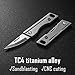 KeyUnity KK06 Mini EDC Pocket Knife, Small Titanium Folding Knife with Built-in Keychain Hole for Everyday Carry(Grey)