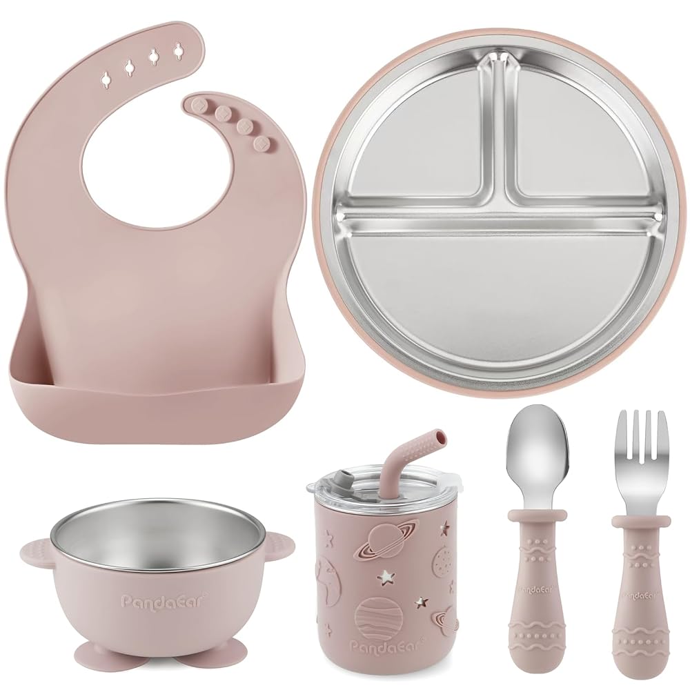 PandaEar 6-in-1 Stainless Steel Baby Feeding Set