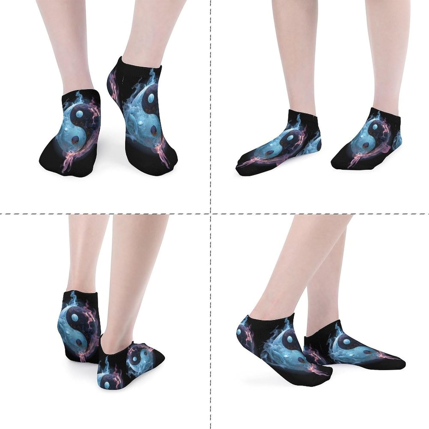 Chinese Ying-Yang-Symbol Ankle Socks for Men Women Low Cut Crew Sock Casual Sports Clothing