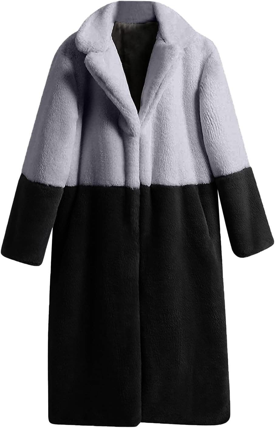 oiangi Womens Faux Fur Full Length Coats Warm Winter Parka Overcoat