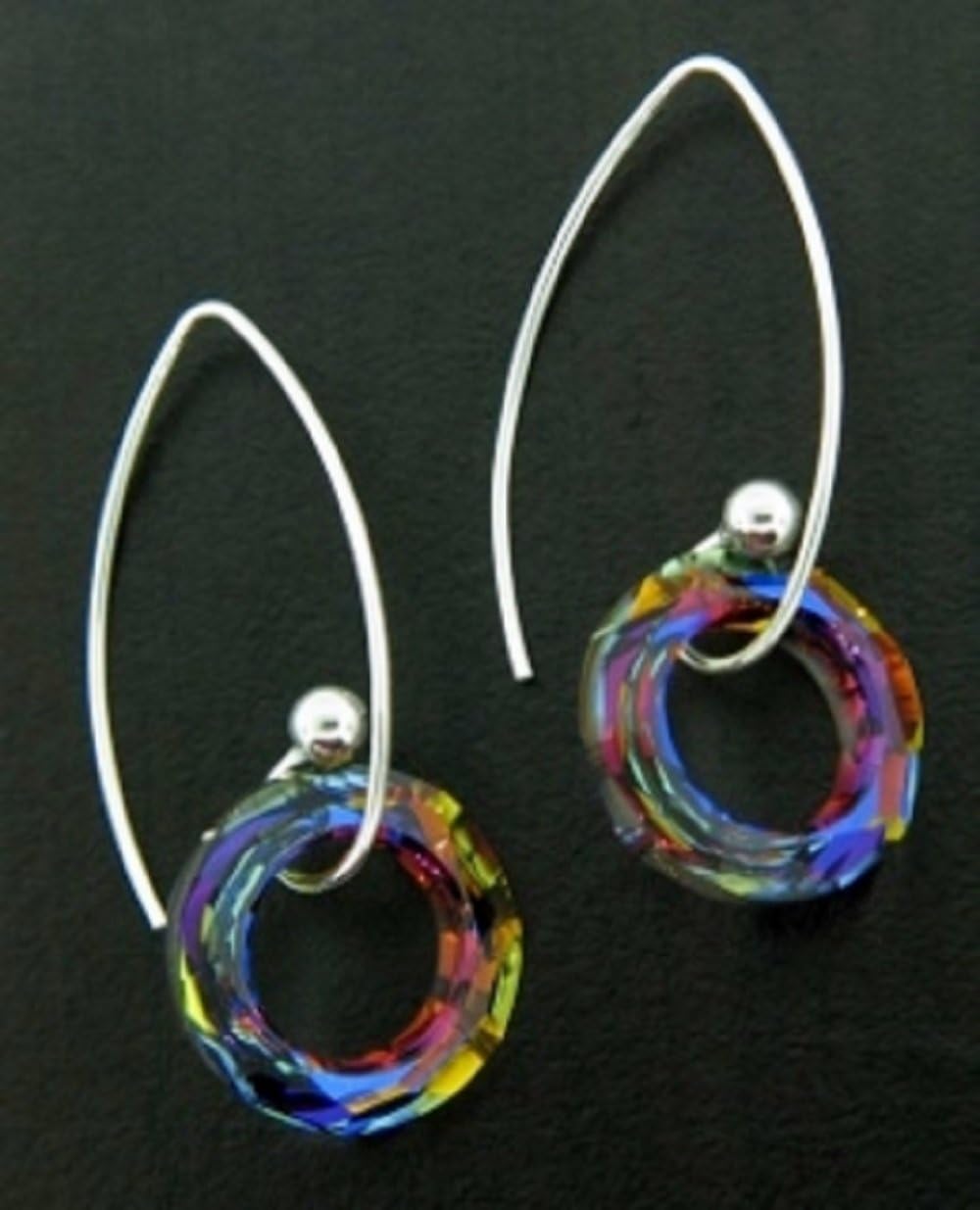 Sosie Sterling Silver Earring with Light Purple Crystal Round Drop