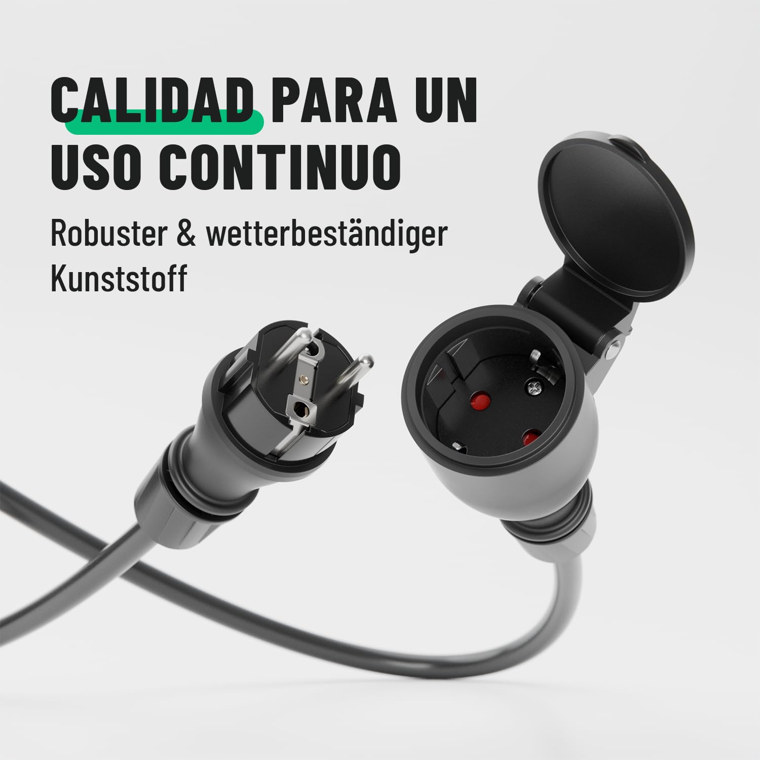 greate Set 6x enchufe macho + clavija hembra schuko impermeable IP54 | Con protección antitorsión y contra tracción - Enchufes hembra 230V, 2 polos, 16A & 3,7kW