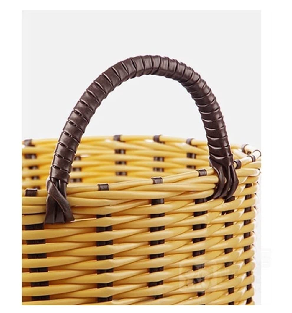 Cesto Ropa Sucia Cesta De Lavandería Ratán Plástico Almacenamiento Ropa Sucia Contenedor Desorden para El Hogar Hamper(A,34 * 46 * 45cm)