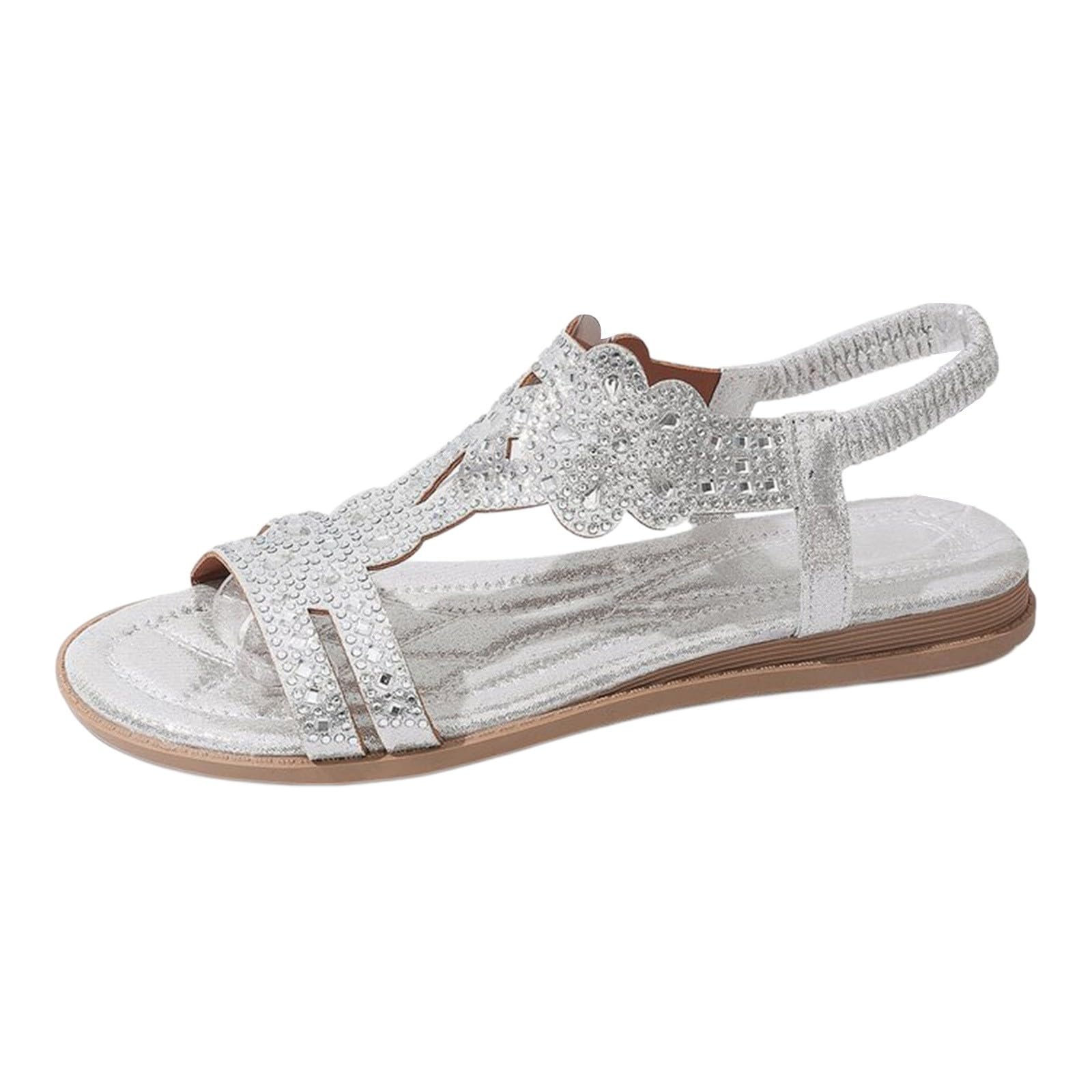 Sandales orthopédiques de plage et vacances d'été légères à strass brillants - 8